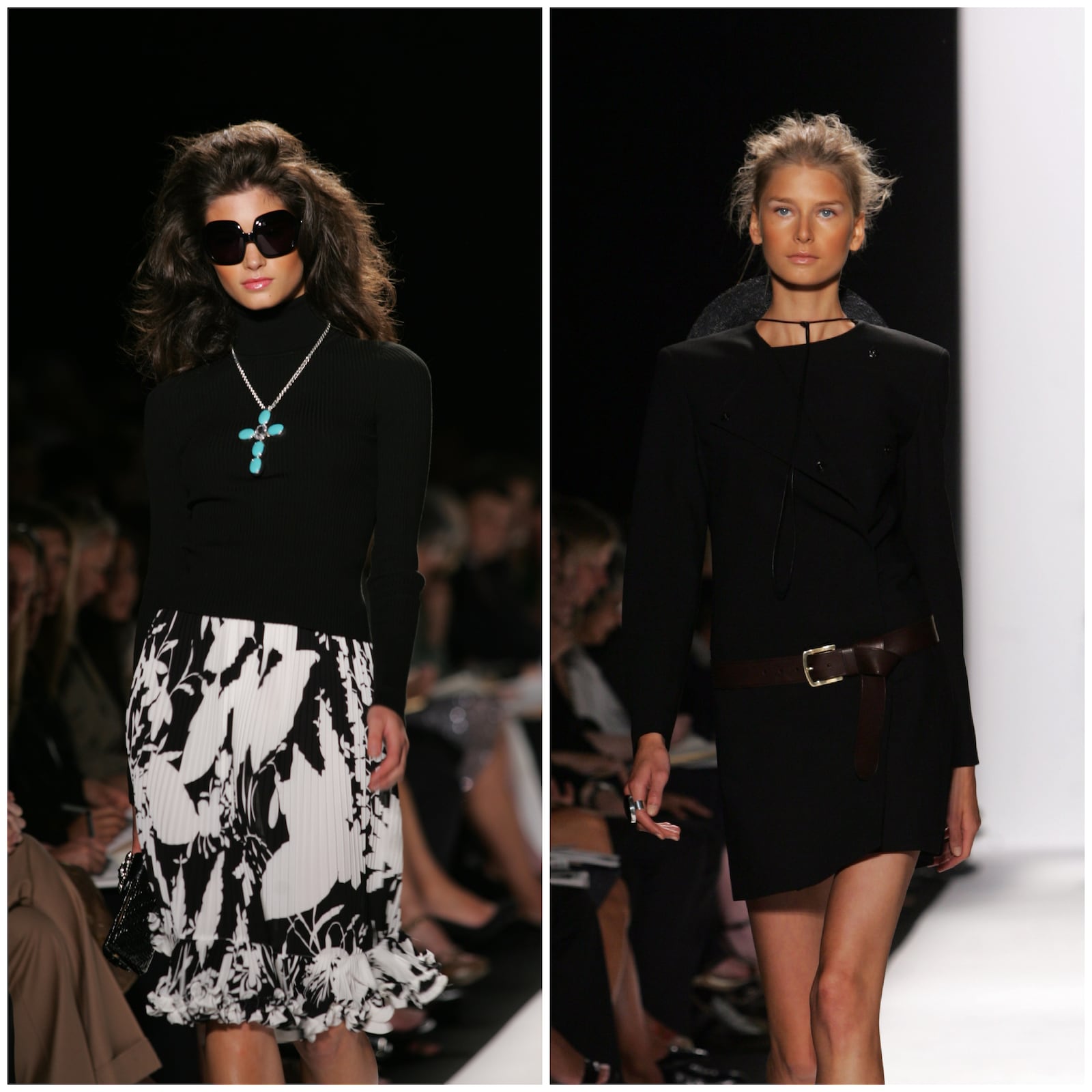 Two black tops from the Spring 2005 and Spring 2006 Michael Kors collections.