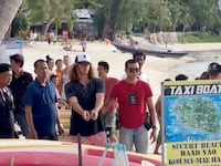 Daniel Sancho Bronchalo assists Thai police in the death and dismemberment of his Colombian traveling companion Edwin Arrieta Arteaga on the tourist island of Koh Phangan, Thailand, Aug. 6, 2023.