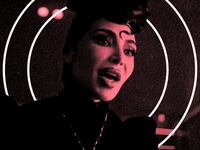 A photo illustration of Kim Kardashian in American Horror Story: Delicate