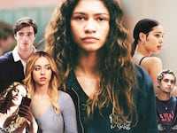 A photo illustration of the cast of Euphoria