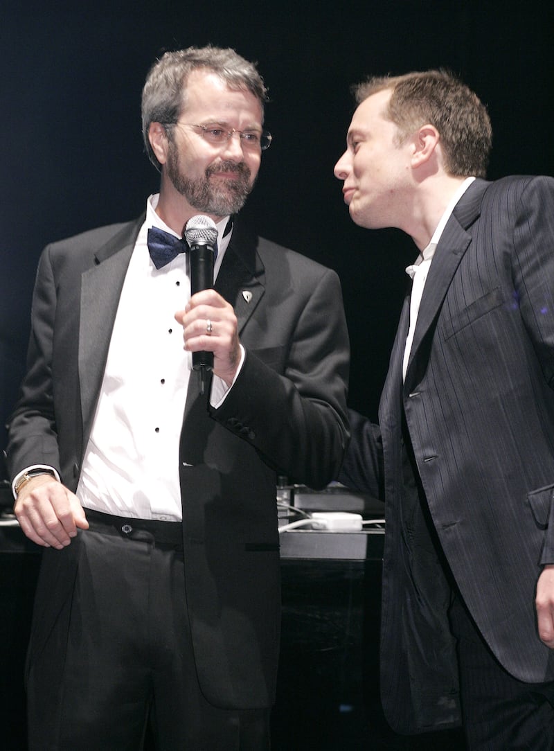 Martin Eberhard, co-founder of Tesla, with Elon Musk, the investor who took over the company.