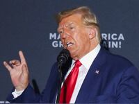 Donald Trump speaks during a campaign rally in Windham, New Hampshire, U.S., Aug. 8, 2023.