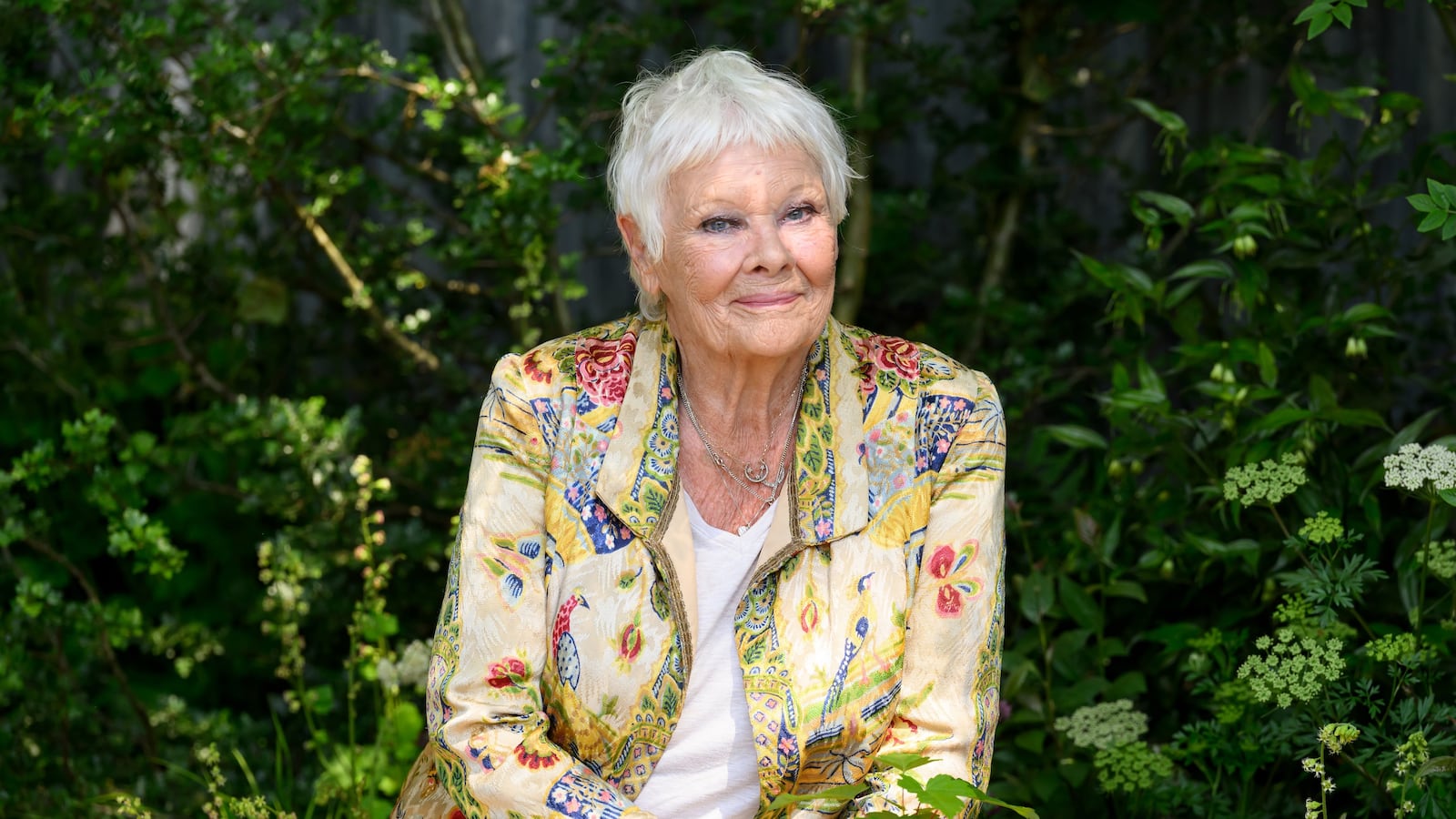 Dame Judi Dench at London's Chelsea Flower Shower in 2024.