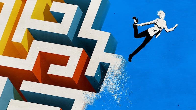 Joanna Coles on a blue background