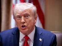 President Donald Trump speaks during a Cabinet meeting at the White House on February 26, 2025 in Washington, DC.
