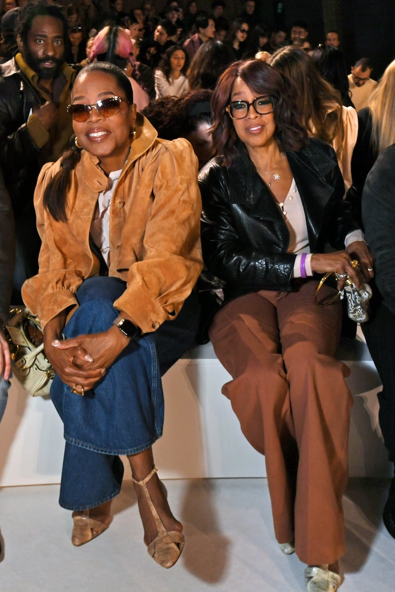PARIS, FRANCE - MARCH 05: Oprah Winfrey and Gayle King attend the Chloé show during Paris Fashion Week Womenswear Fall/Winter 2026-2027 on March 5, 2026 in Paris, France. (Photo by Dave Benett/Getty Images)