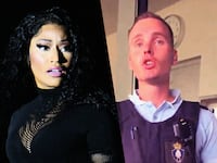 Nicki MInaj and the cop who arrested her in Amsterdam