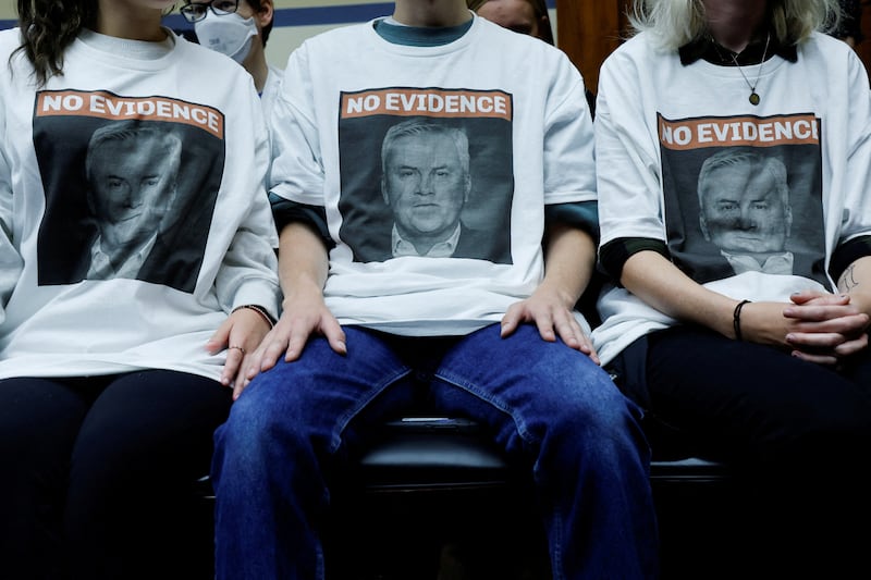 Attendees of a House Oversight and Accountability Committee hearing