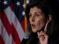 Republican presidential candidate and former U.S. Ambassador to the United Nations Nikki Haley speaks at a “Veterans for Nikki” campaign event at VFW Post 1631 in Concord, New Hampshire, U.S., May 24, 2023.