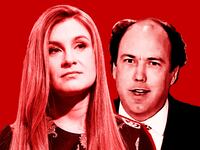 A photo illustration of Maria Butina and Paul Erickson.