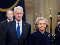 Former President Bill Clinton and former US Secretary of State Hillary Clinton arrive prior to the inauguration of President-elect Donald Trump at the United States Capitol on January 20, 2025 in Washington, DC. Donald Trump takes office for his second term as the 47th President of the United States.