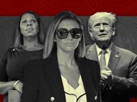 Image: Compilation of Letitia James, Alina Habba, and Donald Trump
