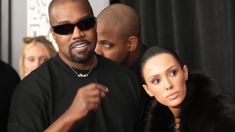 Kanye West and Bianca Censori attend the 67th GRAMMY Awards at Crypto.com Arena on February 02, 2025 in Los Angeles, California.