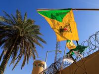 Kataib Hezbollah militia group flag.