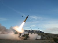 A U.S.-made MGM-140 Army tactical missile system (ATACMS).