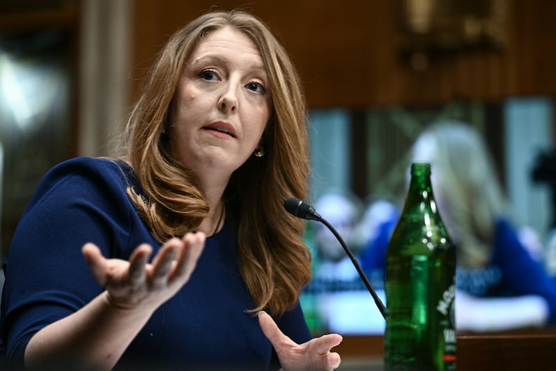 US physician and wellness influencer Casey Means, nominee for US Surgeon General, testifies during a Senate Health, Education, Labor and Pensions (HELP) Committee confirmation hearing on Capitol Hill in Washington, DC, on February 25, 2026. (Photo by Brendan SMIALOWSKI / AFP via Getty Images)