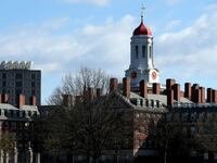 A general view of Harvard University campus is seen on April 22, 2020, in Cambridge, Massachusetts.