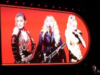 Madonna performs during the 65th Annual Grammy Awards in Los Angeles.