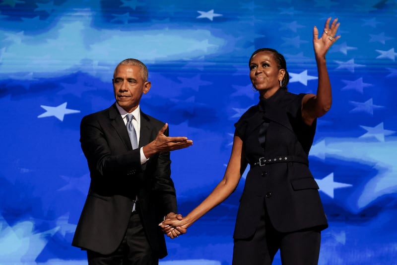 Michelle Obama and Barack Obama