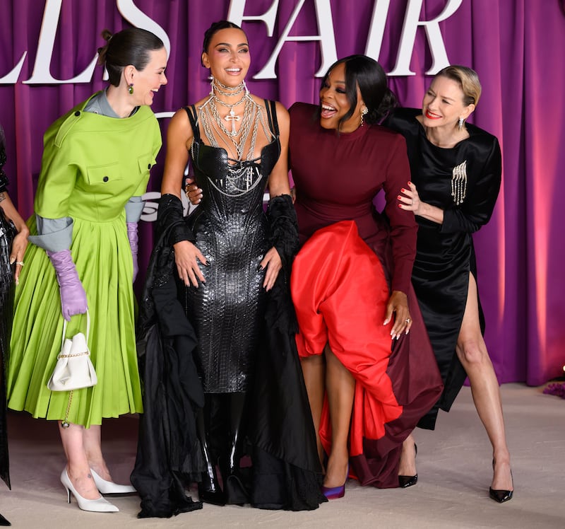 Sarah Paulson and Kim Kardashian at the after-party for the Disney+ London premiere of Hulu's 'All's Fair' on October 22, 2025.
