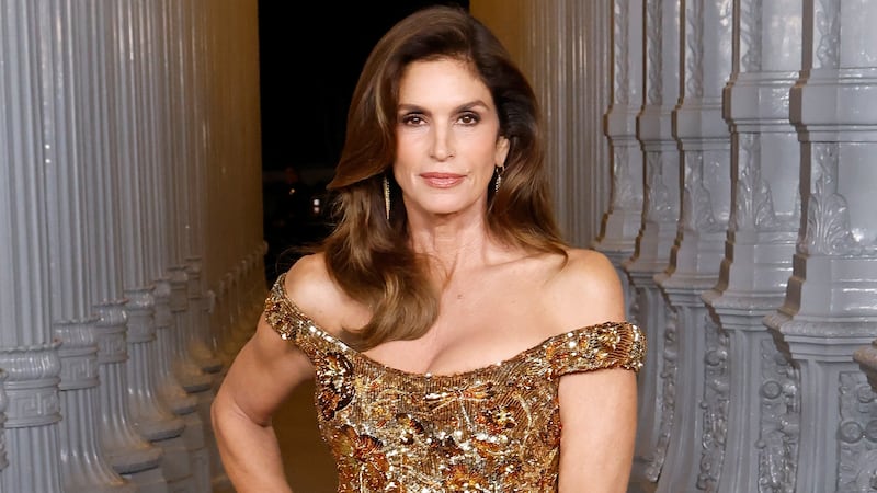 Cindy Crawford wearing Gucci at the 2025 LACMA Art+Film Gala in Los Angeles, November 2025.