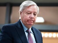 UNITED STATES - FEBRUARY 20: Sen. Lindsey Graham, R-S.C., is seen in the Russell building subway before a vote on Thursday, February 20, 2025. (Tom Williams/CQ-Roll Call, Inc via Getty Images)