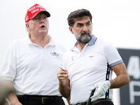 Trump and Yasir al-Rumayyan, head of the sovereign wealth fund in Saudi Arabia, play golf together.