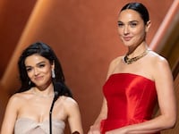 Rachel Zegler and Gal Gadot at the 2025 Academy Awards.