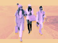 A photo illustration of Brynn Whitfield, Ubah Hassan, Jessel Taank on RHONY and an image of the Hamptons shoreline.