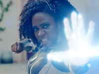 Photo still of Teyonah Parris as Captain Monica Rambeau in The Marvels