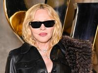 Madonna attends the Saint Laurent Womenswear Spring/Summer 2026 show at Paris Fashion Week on September 29, 2025, in Paris, France.