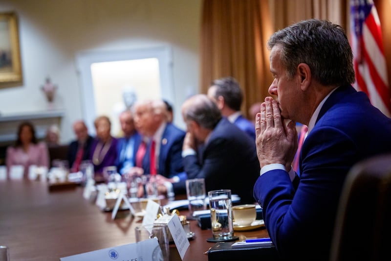 CIA Director John Ratcliffe (right) is pictured during a Cabinet meeting at the White House on February 26, 2025 in Washington, D.C.