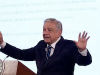 Mexico's President, Andres Manuel Lopez Obrador during his press conference at the National Palace on Feb. 13, 2024.