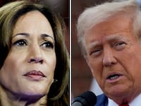 U.S. Vice President Kamala Harris in Milwaukee, Wisconsin, U.S. August 20, 2024 and former U.S. President Donald Trump in Bedminster, New Jersey, U.S., August 15, 2024 are seen in a combination of file photographs.