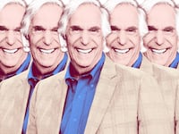 Photo illustration of Henry Winkler duplicated across image