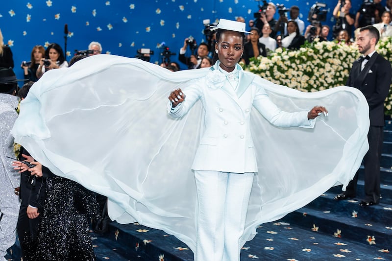 Lupita Nyong'o at the 2025 Met Gala, celebrating "Superfine: Tailoring Black Style" at the Metropolitan Museum of Art in New York City.