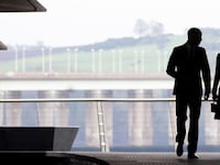 Silhouettes of Britain's Prince William, Duke of Cambridge and Catherine, Duchess of Cambridge