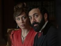 Carrie Coon and Morgan Spector in "The Gilded Age"