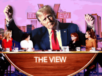 An animated GIF of Donald Trump and The View cast.