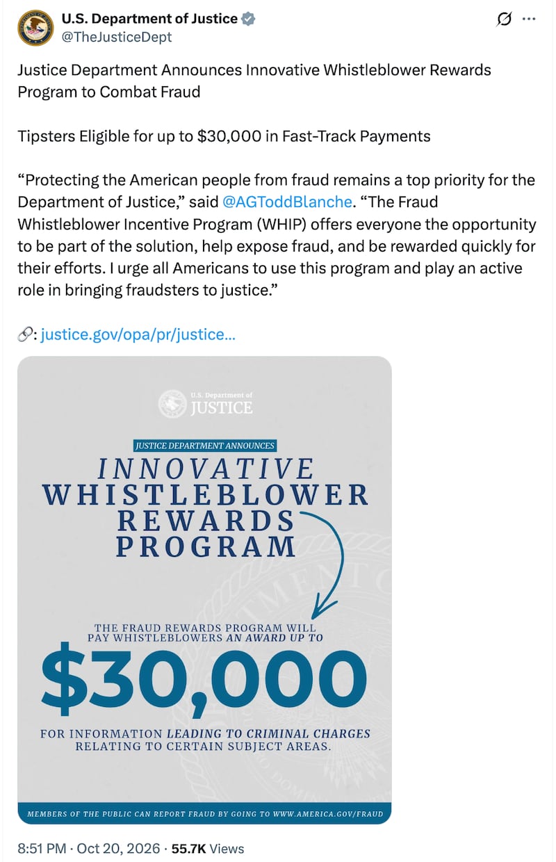 The DOJ’s social media post drew ridicule.