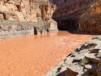 The confluence of Havasu Creek and the Colorado River.
