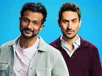 A photo illustration of Utkarsh Ambudkar and Ed Weeks.