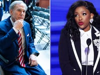 Greg Abbott, Jasmine Crockett spit image