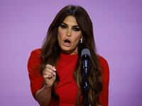 Kimberly Guilfoyle speaks on stage on the third day of the Republican National Convention at the Fiserv Forum on July 17, 2024 in Milwaukee, Wisconsin.