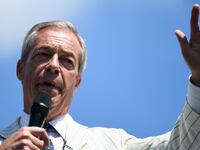 Nigel Farage claims racist comments made by a canvasser for his Reform U.K. party were part of a “setup” after discovering the man is an actor.