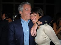 Jeffrey Epstein with his arm around Ghislaine Maxwell.