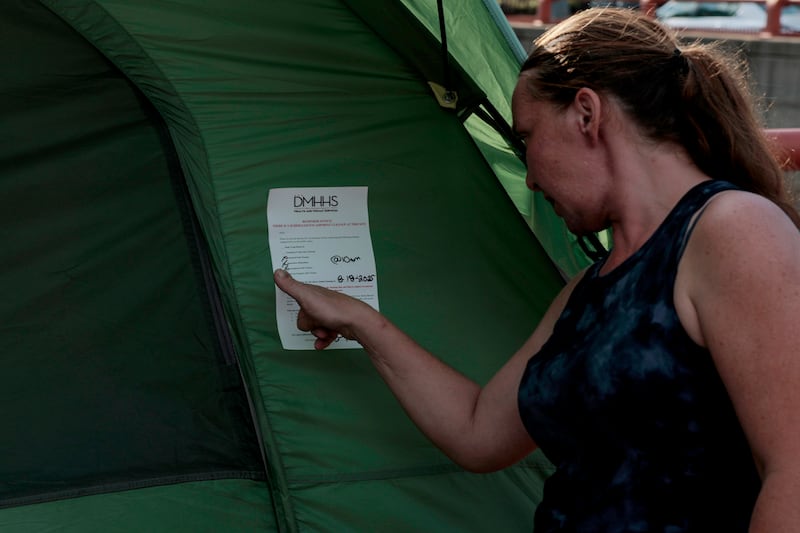 As part of a larger crackdown by the Trump administration, D.C. city officials have posted notices at multiple encampments around the nation’s capital warning of their plans to remove tents and relocate the homeless.