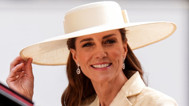 Britain's Catherine, Princess of Wales departs after attending the annual Order of the Garter service at St. George's Chapel in Windsor Castle, west of London, on June 15, 2026. The Order of the Garter is the oldest and most senior Order of Chivalry in Britain, established by King Edward III nearly 700 years ago.