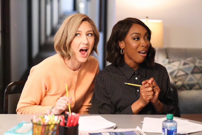 Heidi Gardner and Ego Nwodim during the "Bowen's Straight" sketch