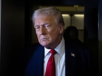US President Donald Trump speaks to members of the press while returning to Washington, DC on Air Force One on March 30, 2025, in Fredericksburg, Virginia. (Photo by Brendan Smialowski / AFP) (Photo by BRENDAN SMIALOWSKI/AFP via Getty Images)